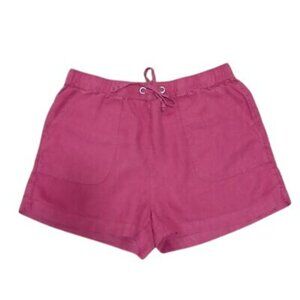 C&C California Womens Pink Linen Casual Drawstring Shorts Size L